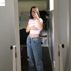 White crop top